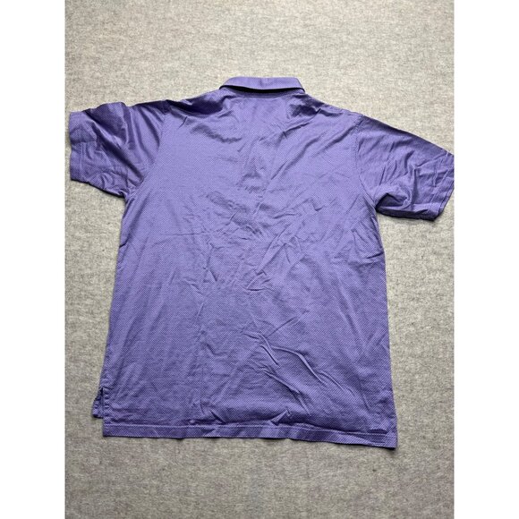 Peter Millar 100% Cotton Purple Print Short Sleeve Polo Shirt Men's Size XL - Picture 4 of 6